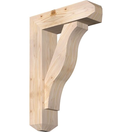 Ekena Millwork Funston Craftsman Smooth Bracket w/ Offset Brace, Douglas Fir, 7 1/2"W x 26"D x 38"H BKT0806X26X38FST04SDF